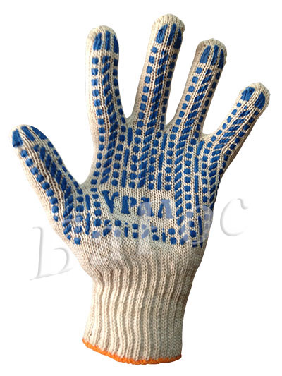 Перчатка х/б 4 нити 7.5 кл с пвх покрытием