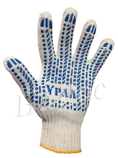 Перчатка рабочая 5 нитей 7.5 класс с пвх