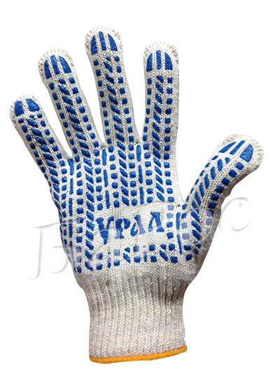 Перчатка рабочая х/б 5 нитей 10 класс с пвх