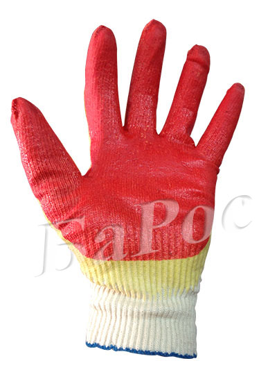 Перчатка рабочая х/б 13 класс с 2-м глубоким латексным покрытием