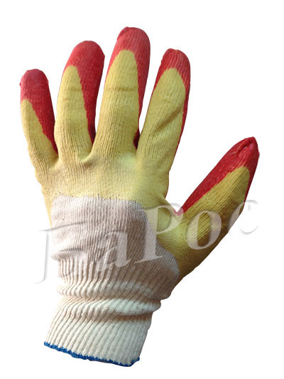 Перчатка рабочая х/б 13 класс с 2-м глубоким латексным покрытием