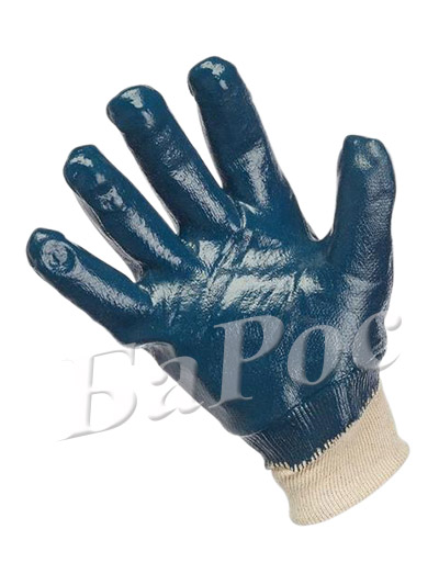 Перчатка рабочая с нитриловым покрытием манжет резинка