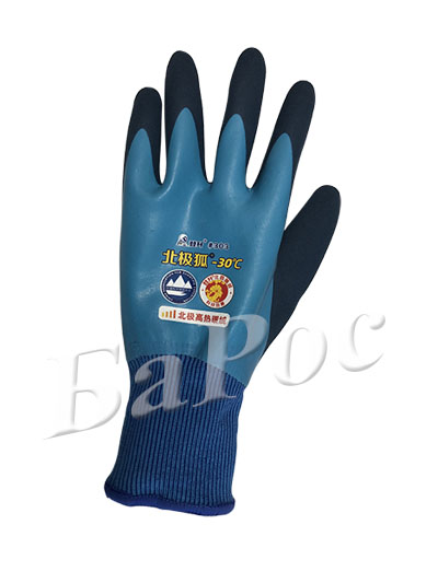 Перчатка акриловая 2-й облив латекса, утеплитель иск мех