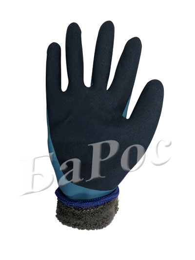 Перчатка акриловая 2-й облив латекса, утеплитель иск мех
