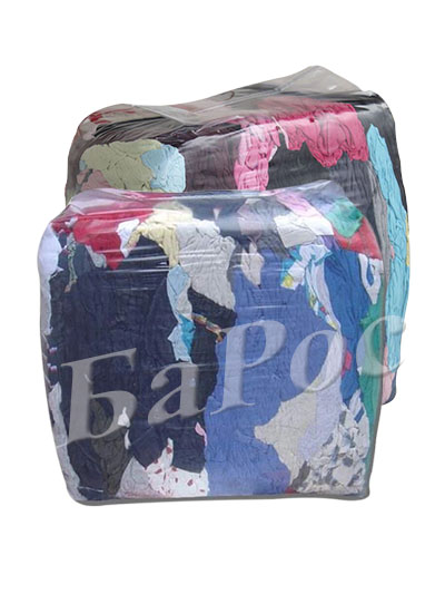 Ветошь цветной трикотаж хб, брикеты по 10 кг