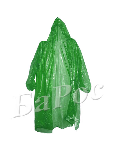 Плащ дождевик полиэтилен на липучках 20 мкр, эконом