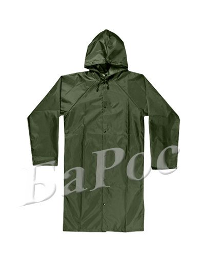 Плащ дождевик ПВХ, 300 мкр, подкладка сетка, молния, кнопки